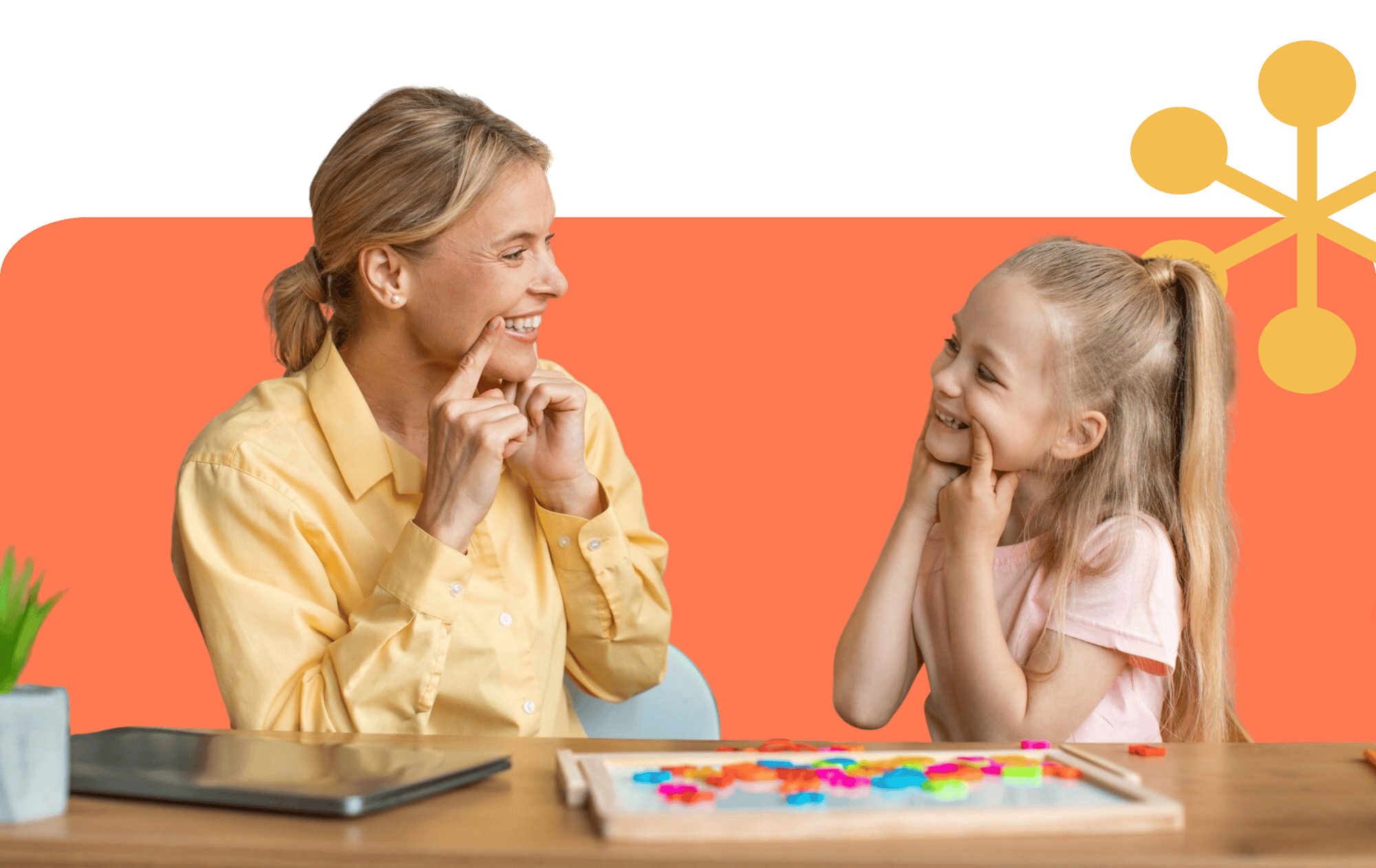 Speech therapist and Kid in session