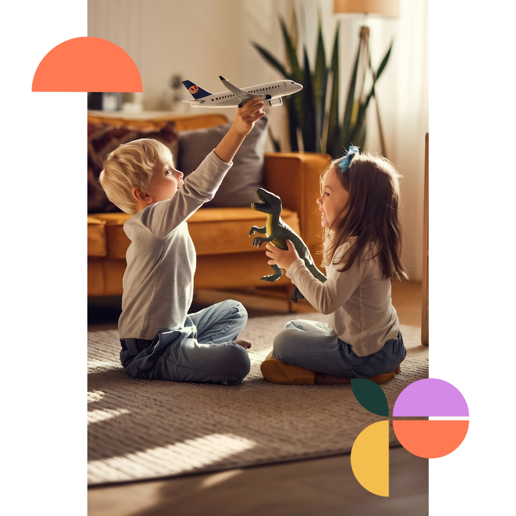 two kids in a play based activity in an ABA therapy