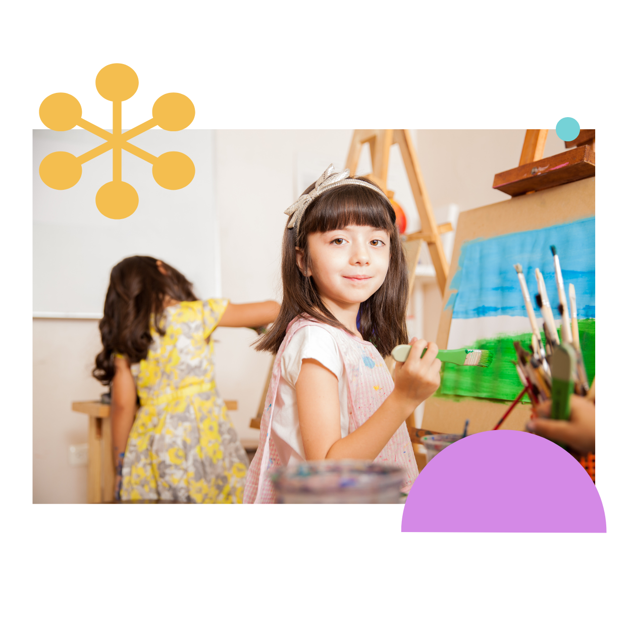 A child in an creative activity from behaviour therapy