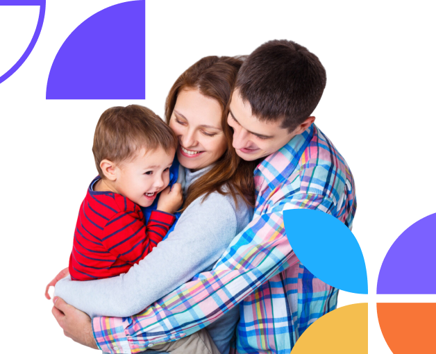 Family hugging close together, emotional support, family bonding, positive behaviour support.