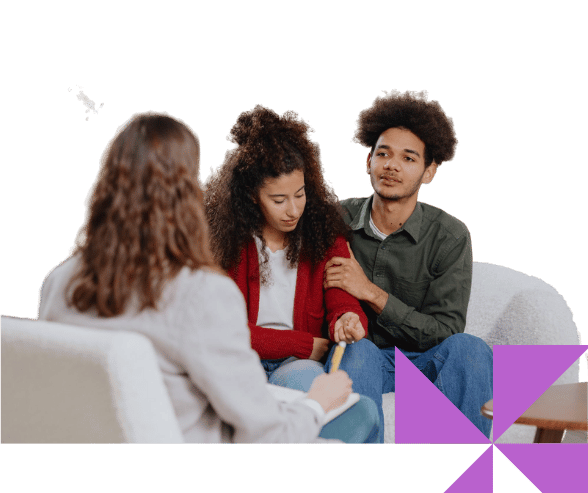 Family members collaborating in a planning session.