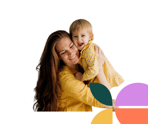 Mother and child are happy after receiving their behaviour support plan.