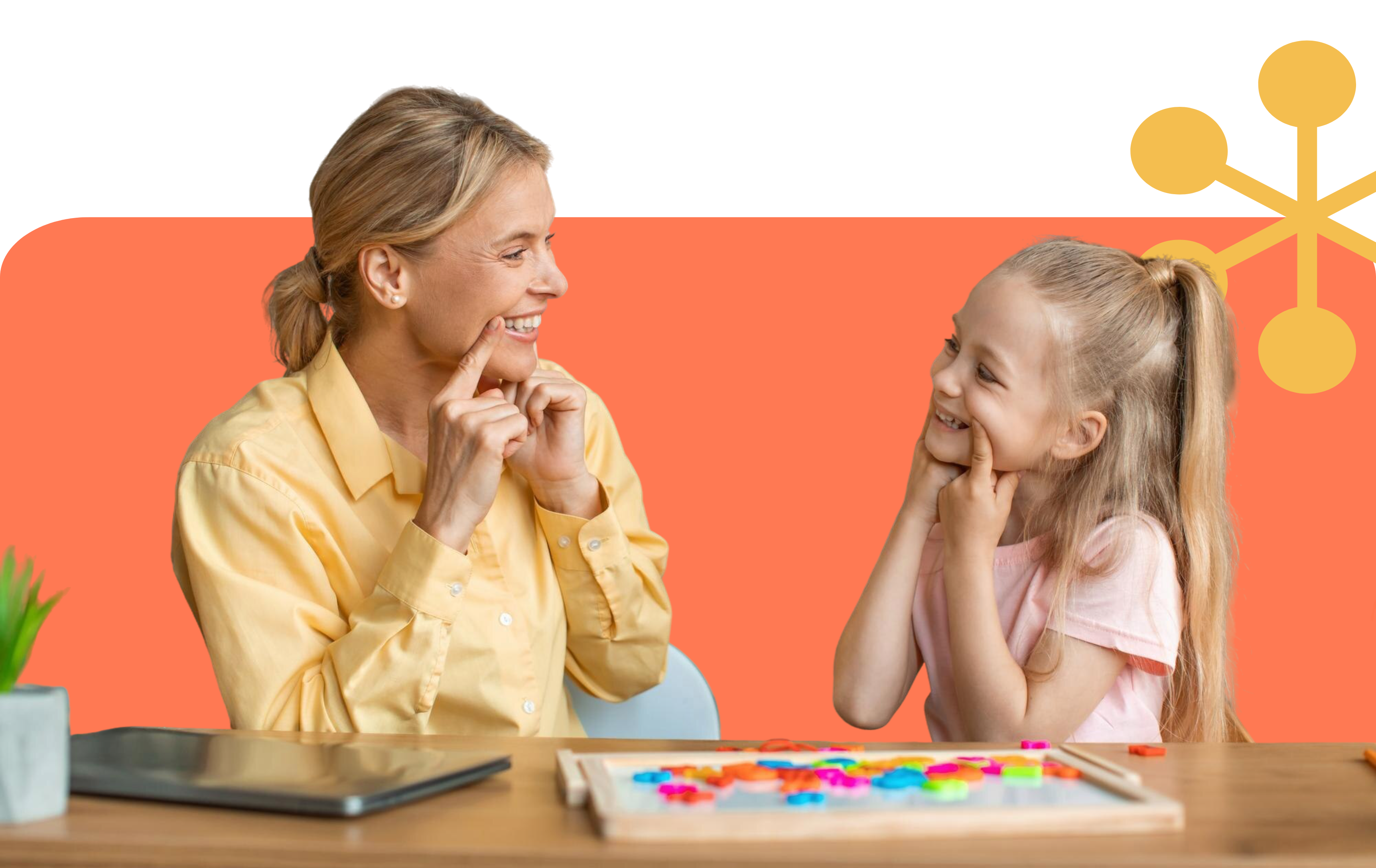 Speech therapist and Kid in session