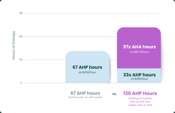 Therapy hours vs budget with an AHA