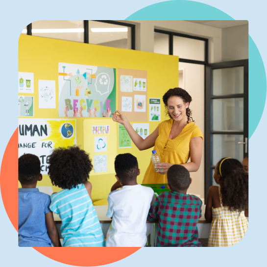 Autism support team with a child